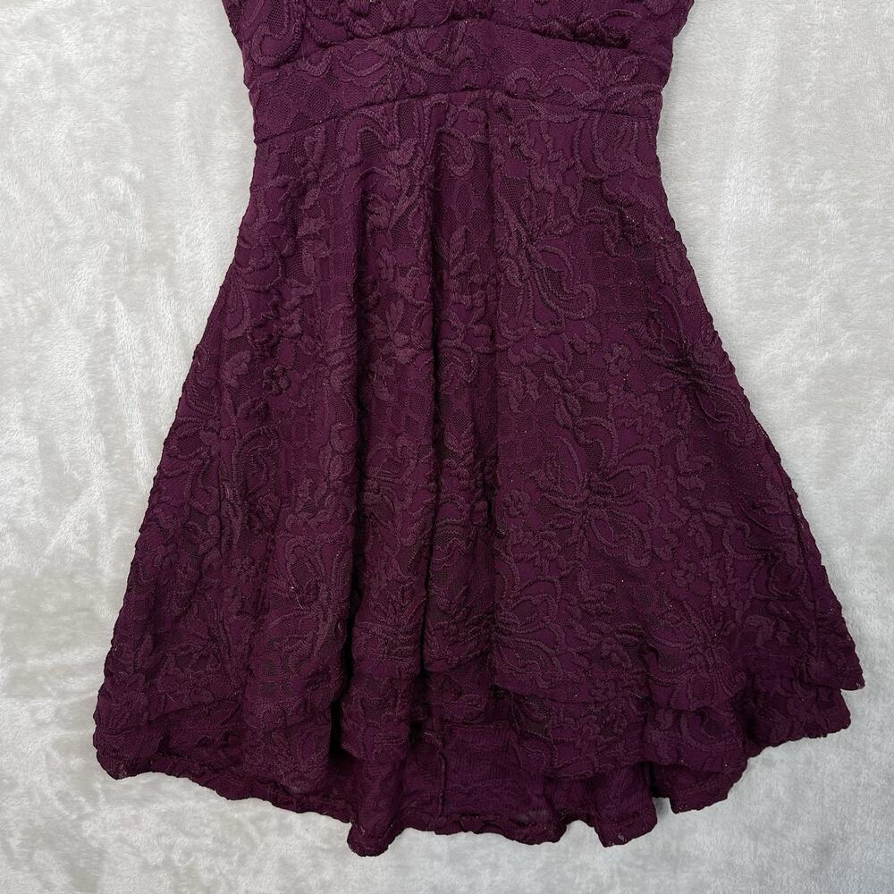 Honey & Rosie Plum Lace Glitter Cocktail Dress S Elena Gilbert Vampire Diaries - Picture 3 of 14